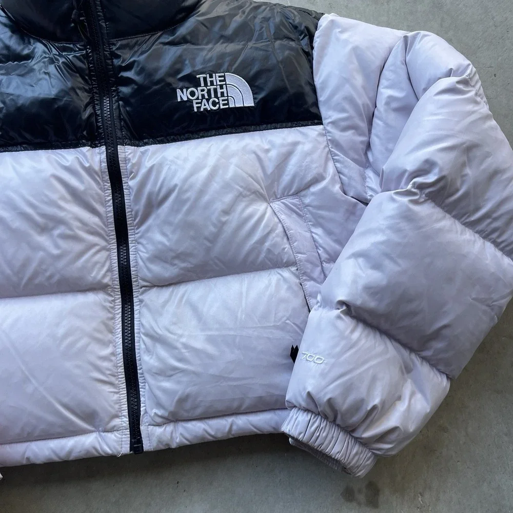 The North‎ Face Nuptse Retro 700 Goose Down Pink Cropped Puffer Jacket Size M